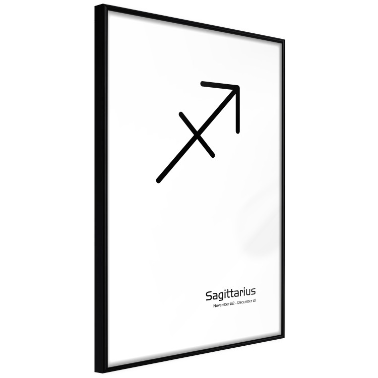 Wall Poster Sagittarius - simple black and white composition with zodiac sign and text 117067 additionalImage 11