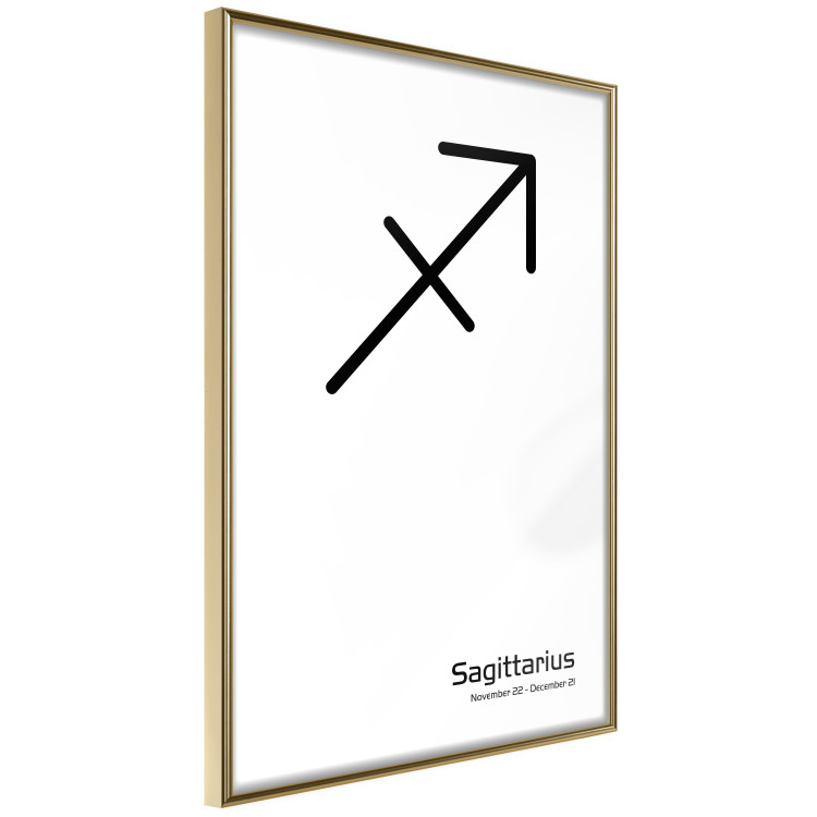 Wall Poster Sagittarius - simple black and white composition with zodiac sign and text 117067 additionalImage 12