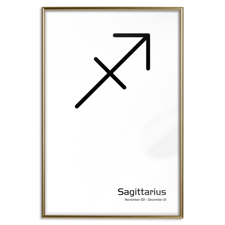 Wall Poster Sagittarius - simple black and white composition with zodiac sign and text 117067 additionalImage 25