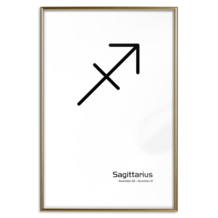 Wall Poster Sagittarius - simple black and white composition with zodiac sign and text 117067 additionalImage 20