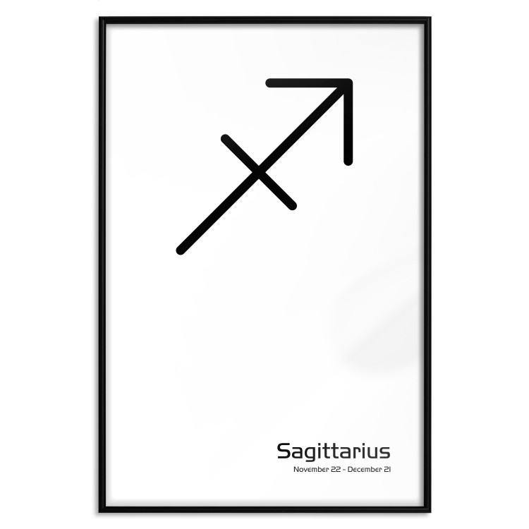 Wall Poster Sagittarius - simple black and white composition with zodiac sign and text 117067 additionalImage 17