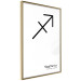Wall Poster Sagittarius - simple black and white composition with zodiac sign and text 117067 additionalThumb 12