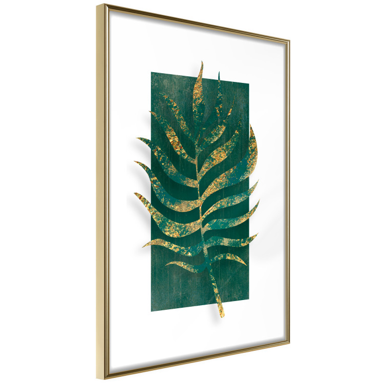 Wall Poster Exclusive Nature - composition on white with emerald-golden leaf 117567 additionalImage 6