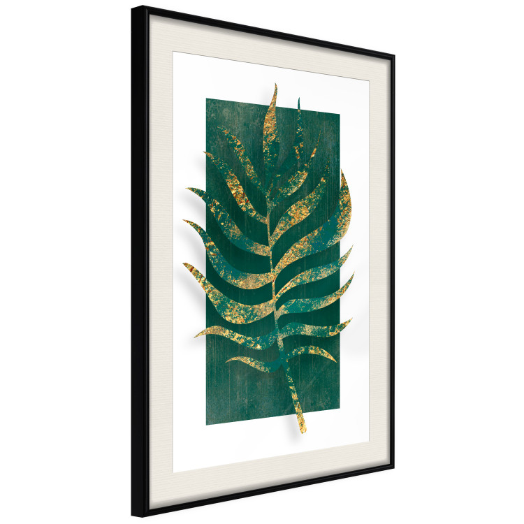Wall Poster Exclusive Nature - composition on white with emerald-golden leaf 117567 additionalImage 3