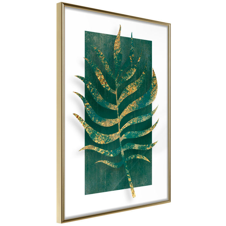 Wall Poster Exclusive Nature - composition on white with emerald-golden leaf 117567 additionalImage 14