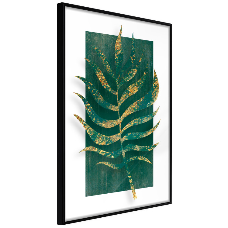 Wall Poster Exclusive Nature - composition on white with emerald-golden leaf 117567 additionalImage 10