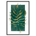 Wall Poster Exclusive Nature - composition on white with emerald-golden leaf 117567 additionalThumb 15
