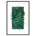 Wall Poster Exclusive Nature - composition on white with emerald-golden leaf 117567 additionalThumb 16