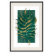 Wall Poster Exclusive Nature - composition on white with emerald-golden leaf 117567 additionalThumb 26