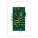 Wall Poster Exclusive Nature - composition on white with emerald-golden leaf 117567 additionalThumb 20