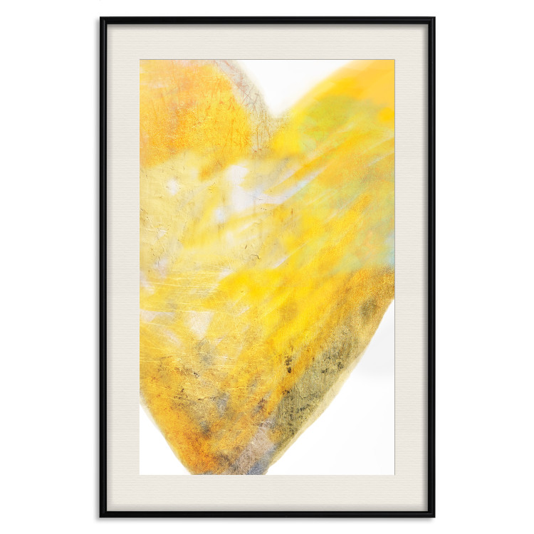 Poster Sunny Heart - abstraction with a love symbol in shades of yellow 117767 additionalImage 18