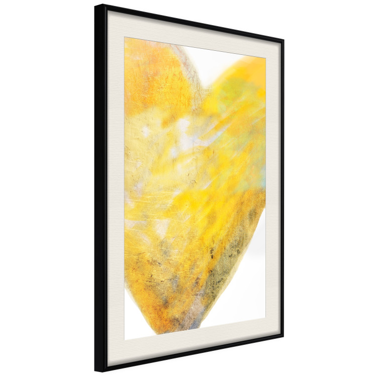 Poster Sunny Heart - abstraction with a love symbol in shades of yellow 117767 additionalImage 3