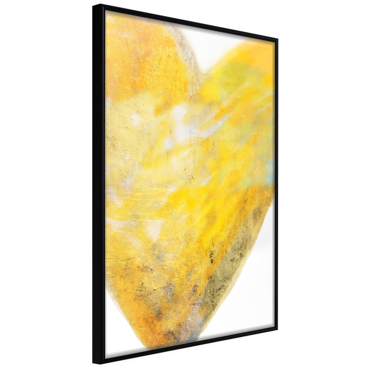 Poster Sunny Heart - abstraction with a love symbol in shades of yellow 117767 additionalImage 10