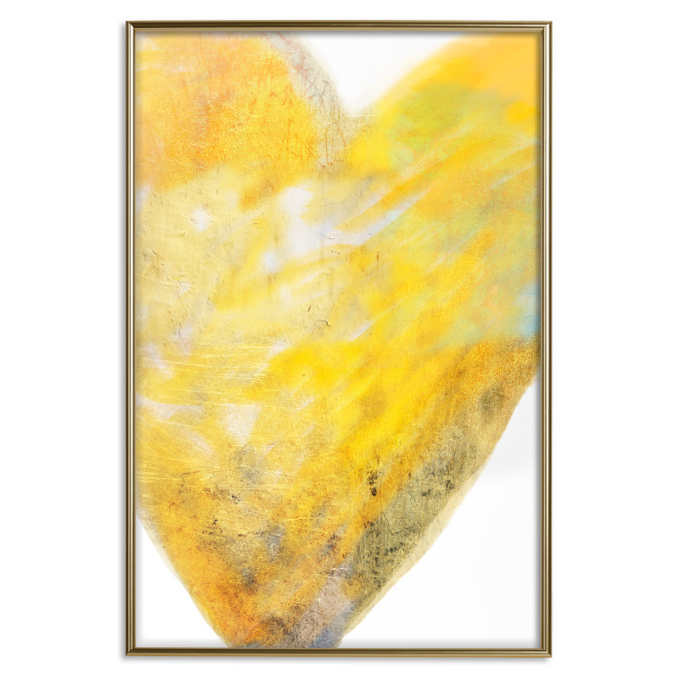 Poster Sunny Heart - abstraction with a love symbol in shades of yellow 117767 additionalImage 16