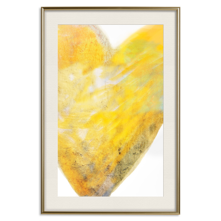 Poster Sunny Heart - abstraction with a love symbol in shades of yellow 117767 additionalImage 19