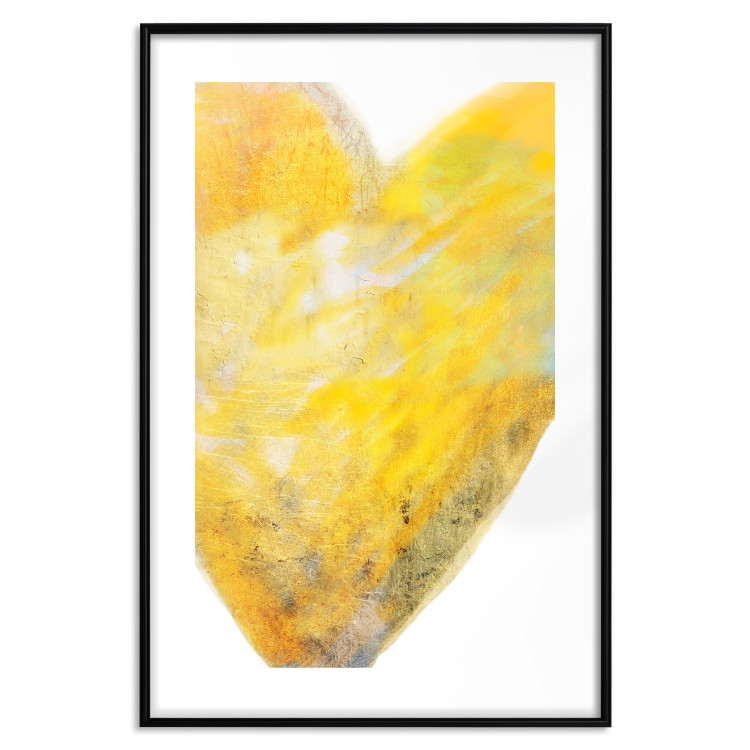 Poster Sunny Heart - abstraction with a love symbol in shades of yellow 117767 additionalImage 17