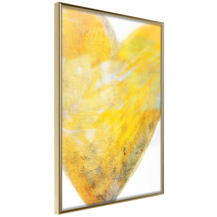 Poster Sunny Heart - abstraction with a love symbol in shades of yellow 117767 additionalImage 12