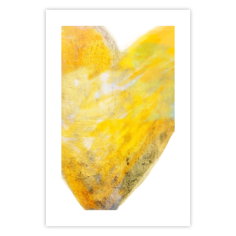 Poster Sunny Heart - abstraction with a love symbol in shades of yellow 117767 additionalImage 19