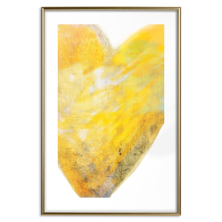 Poster Sunny Heart - abstraction with a love symbol in shades of yellow 117767 additionalImage 14