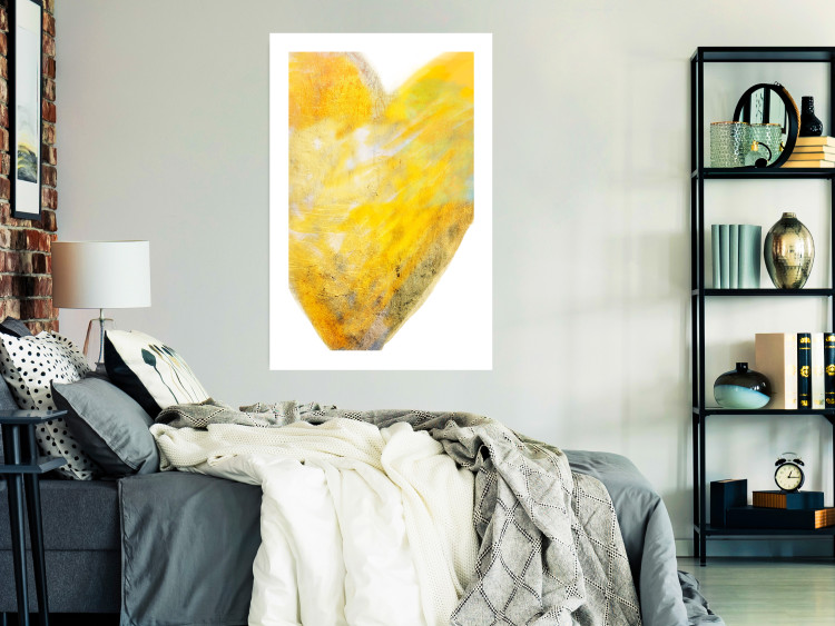 Poster Sunny Heart - abstraction with a love symbol in shades of yellow 117767 additionalImage 4