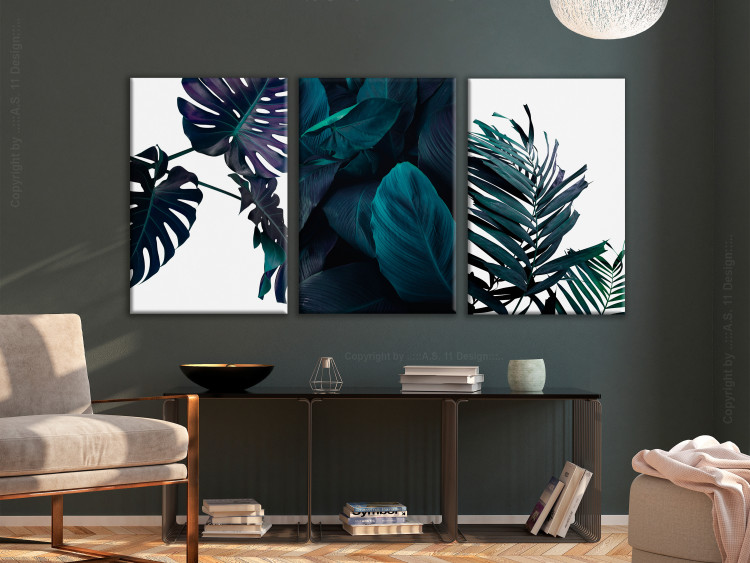 Canvas Art Print Cold Leaves (3 Parts) 118067 additionalImage 3
