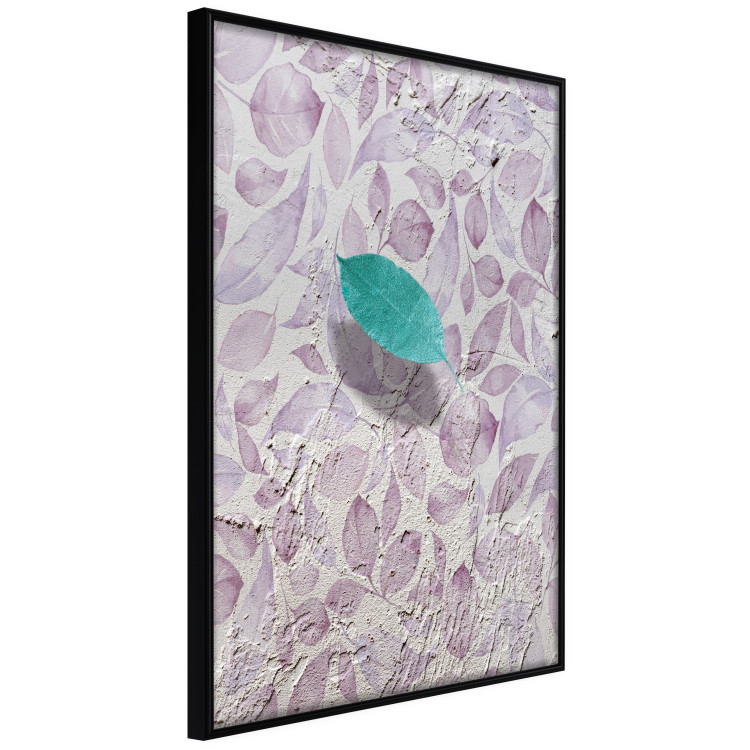 Poster Whisper of Space - turquoise-pink botanical composition with leaves 118267 additionalImage 9