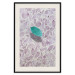 Poster Whisper of Space - turquoise-pink botanical composition with leaves 118267 additionalThumb 18