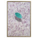Poster Whisper of Space - turquoise-pink botanical composition with leaves 118267 additionalThumb 20