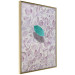Poster Whisper of Space - turquoise-pink botanical composition with leaves 118267 additionalThumb 13