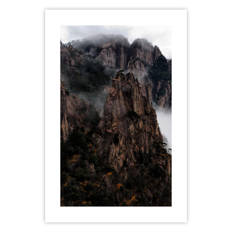Poster High Mountains - landscape with a view of mountain peaks in dense fog 118467 additionalImage 19