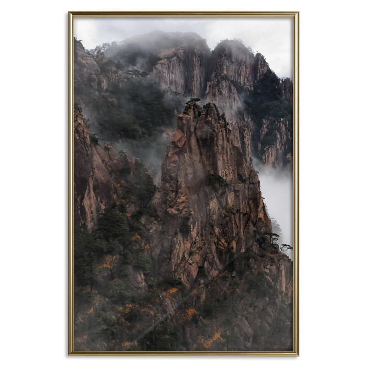 Poster High Mountains - landscape with a view of mountain peaks in dense fog 118467 additionalImage 16