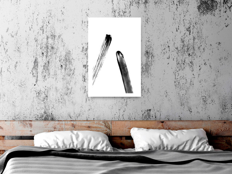 Wall Poster Unexpected Encounter - simple black and white abstraction in blots 119267 additionalImage 9