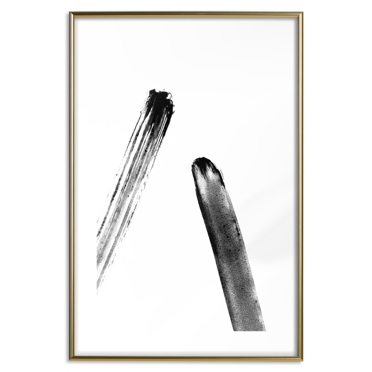 Wall Poster Unexpected Encounter - simple black and white abstraction in blots 119267 additionalImage 14