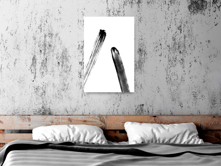 Wall Poster Unexpected Encounter - simple black and white abstraction in blots 119267 additionalImage 17