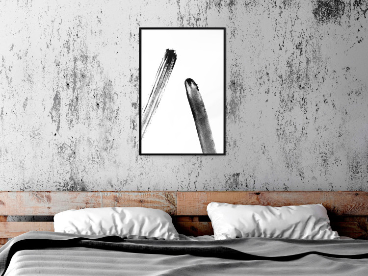 Wall Poster Unexpected Encounter - simple black and white abstraction in blots 119267 additionalImage 8