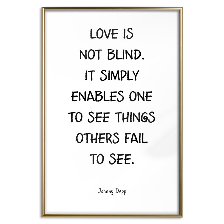 Poster Love Is Not Blind - black English texts on a white background 122867 additionalImage 20