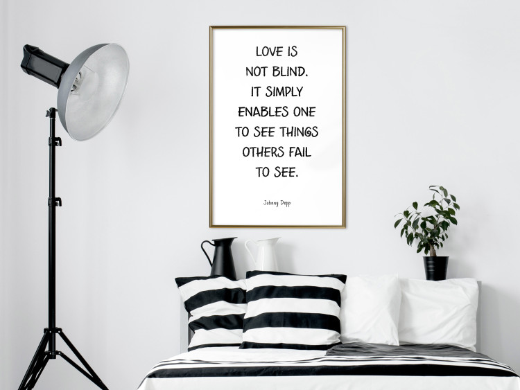 Poster Love Is Not Blind - black English texts on a white background 122867 additionalImage 7