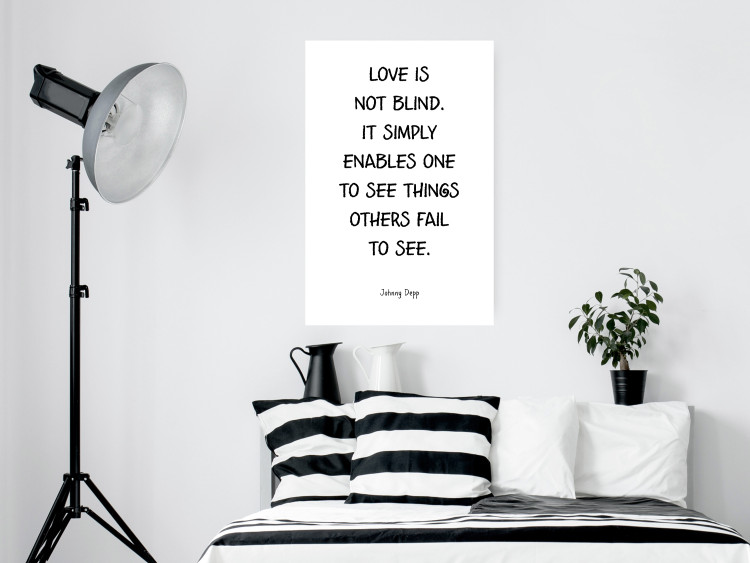 Poster Love Is Not Blind - black English texts on a white background 122867 additionalImage 23