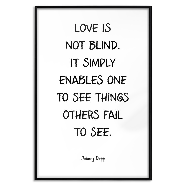 Poster Love Is Not Blind - black English texts on a white background 122867 additionalImage 24
