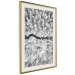 Poster Cold Stream - black and white winter landscape of a snow-covered forest 123367 additionalThumb 2