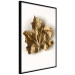 Wall Poster Golden Maple - leaf covered with a thin layer of gold lying on white background 124967 additionalThumb 12