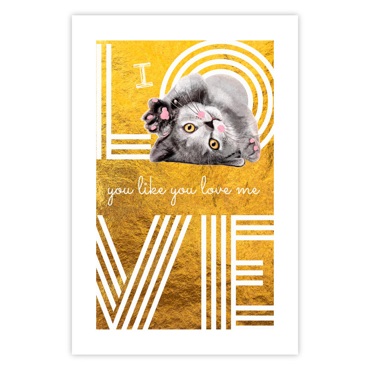 Wall Poster I Love You like You Love Me - English text on a yellow background 125367 additionalImage 19