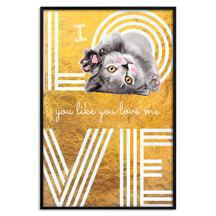 Wall Poster I Love You like You Love Me - English text on a yellow background 125367 additionalImage 18