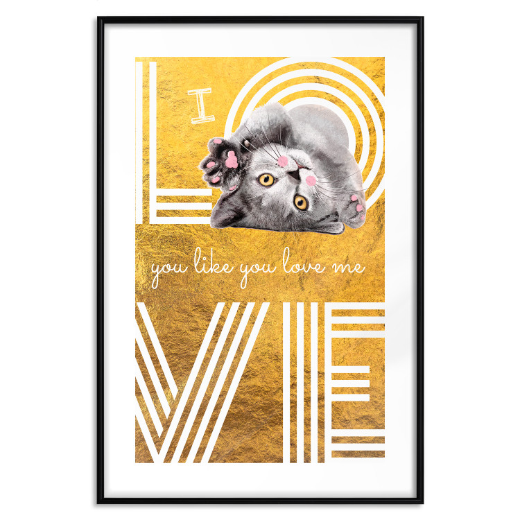 Wall Poster I Love You like You Love Me - English text on a yellow background 125367 additionalImage 15