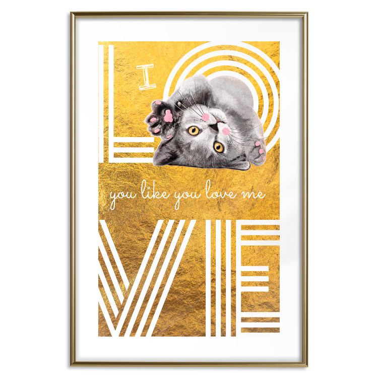 Wall Poster I Love You like You Love Me - English text on a yellow background 125367 additionalImage 14