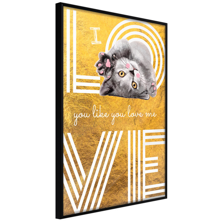 Wall Poster I Love You like You Love Me - English text on a yellow background 125367 additionalImage 10