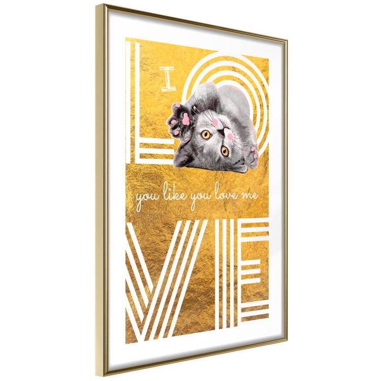 Wall Poster I Love You like You Love Me - English text on a yellow background 125367 additionalImage 6