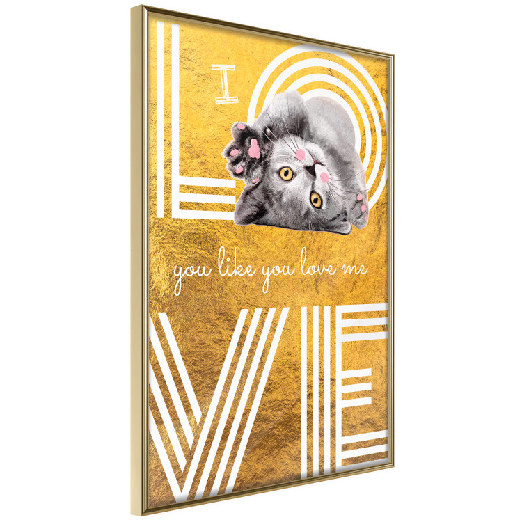 Wall Poster I Love You like You Love Me - English text on a yellow background 125367 additionalImage 12