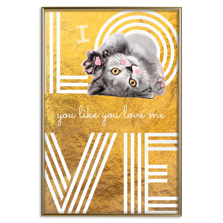 Wall Poster I Love You like You Love Me - English text on a yellow background 125367 additionalImage 16