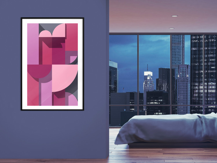 Poster Abstract Home - various geometric figures in shades of pink 125467 additionalImage 4